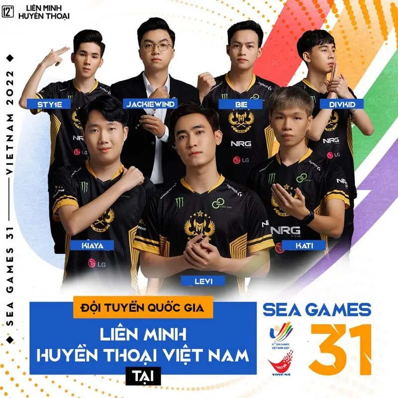 Các thành viên của đội tuyển LMHT Việt Nam GAM Esports